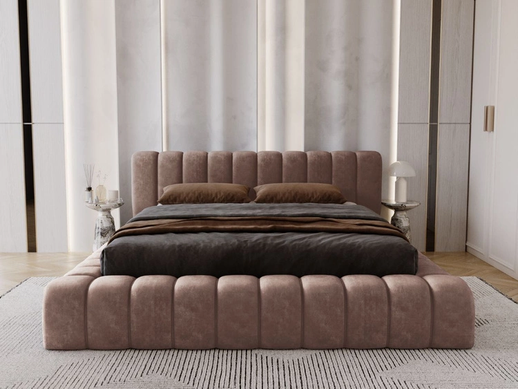 Polsterbett mit Bettkasten und Lattenrost 180x200 Italia Braun