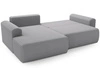 Ecksofa mit Schlaffunktion und Bettkasten Belvio links Hellgrau