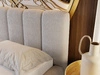 Polsterbett mit Bettkasten und Lattenrost 180x200 Cloud Bouclé-Stoff Hellgrau