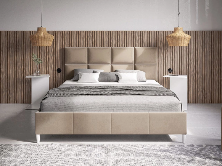 Polsterbett mit Lattenrost 120x200 Luxe Beige