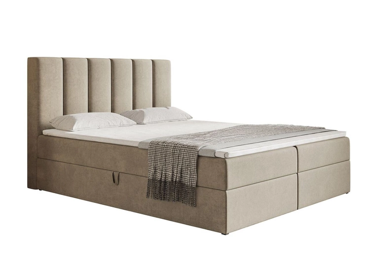 Boxspringbett mit Bettkastem 140x200 Cascada Beige