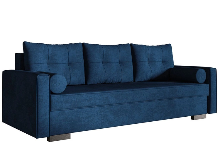 Schlafsofa mit Bettfunktion und Bettkasten Pori Dunkelblau