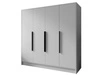 Kleiderschrank 200 cm Perugia Weiß mit schwarzen Griffen