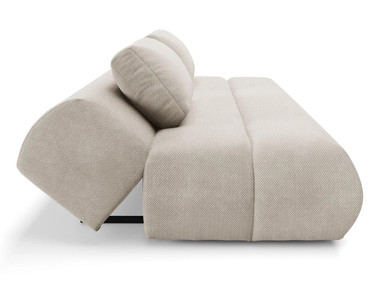 Schlafsofa mit verstellbarer Rückenlehne, Schlaffunktion und Bettkasten Figo Beige