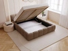 Polsterbett mit Bettkasten und Lattenrost 160x200 Cloud Low Bouclé-Stoff Braun