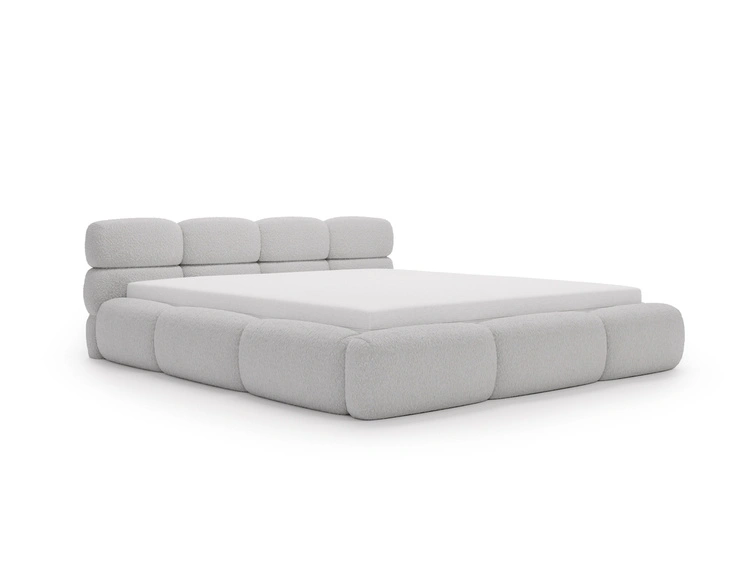 Polsterbett mit Bettkasten und Bettrost 200x200 Sweet Low Grau