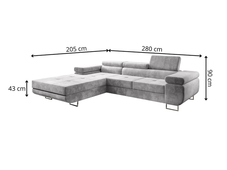 Ecksofa L-Form Links mit Schlaffunktion und Bettkasten Solam Gelb