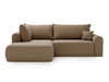 Ecksofa L-Form mit Schlaffunktion und Bettkasten Savana Bis Braun 