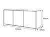 Dreitürige Wandkommode 154 cm im Glamour-Stil – Vivance, Weiß Hochglanz