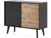 Kommode mit Türe und Schubladen Astro Schwarz, Artisan Eiche