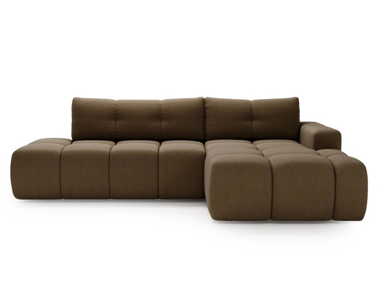 Ecksofa L-Form Rechts mit Schlaffunktion und Bettkasten Montero Braun