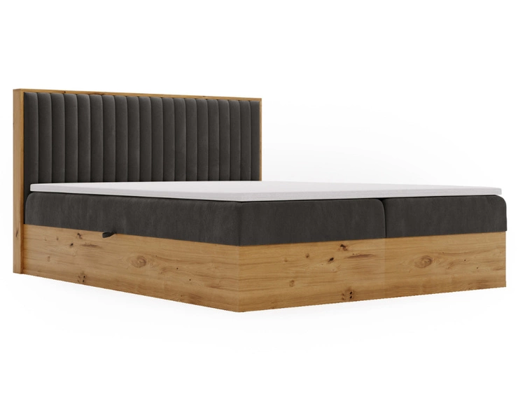 Boxspringbett mit Bettkasten 160x200 Forest Dunkelgrau