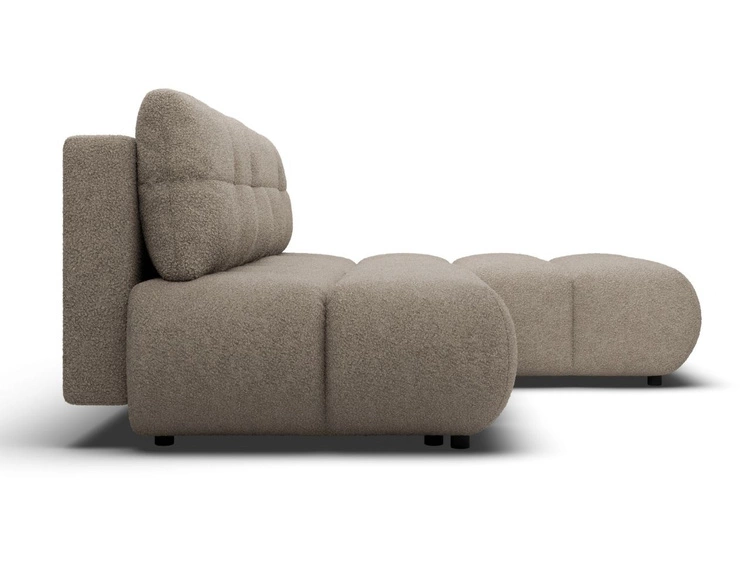 Ecksofa mit Schlaffunktion und Bettkasten Rechts Milet Grau