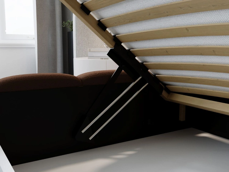 Polsterbett mit Bettkasten und Lattenrost 200x200 Modo Braun