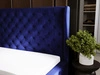 Polsterbett mit Bettkasten und Lattenrost 200x200 Kingston Dunkelblau