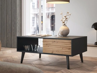 Couchtisch mit Stauraum Astro Schwarz, Artisan Eiche