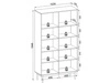 Vitrinenschrank Julio Linea Eiche