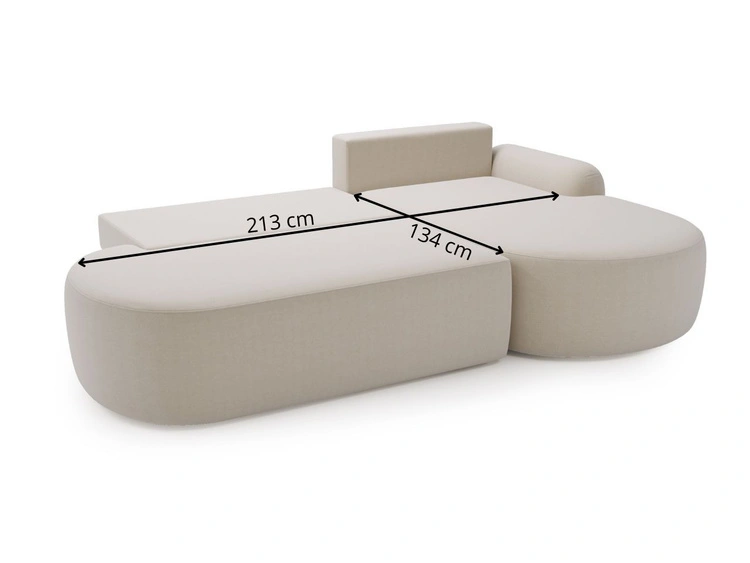 Ecksofa L-Form Links mit Schlaffunktion und Bettkasten Aurio O Grau