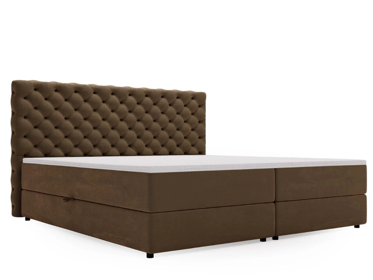 Boxspringbett mit Bettkasten 200x200 Bergamo Braun