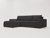 Ecksofa L-Form Links mit Schlaffunktion und Bettkasten Tazones Schwarz