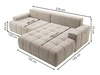 Ecksofa L-Form mit Schlaffunktion und Bettkasten Tulio Rechts Schwarz