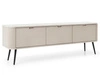 TV-Lowboard mit Türen Viva Beige auf Schwarzen Beinen