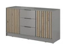 Kommode mit Türen und Schubladen 155 cm Macron Grau Artisan Eiche