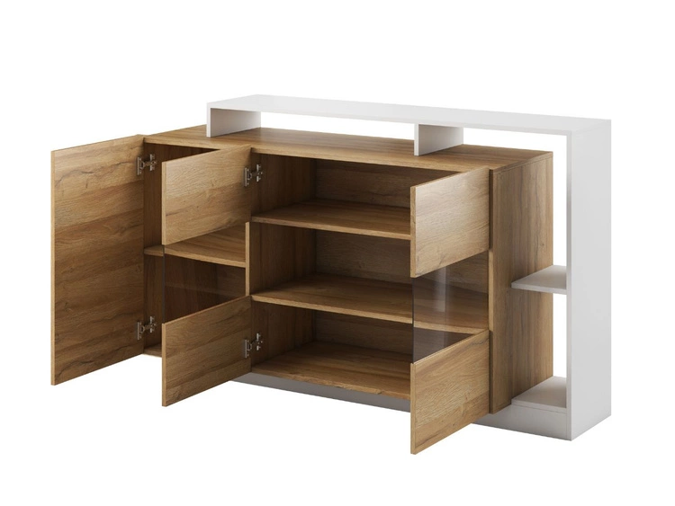 Stilvoll Wohnzimmer-Set Alvano Braun, Weiß
