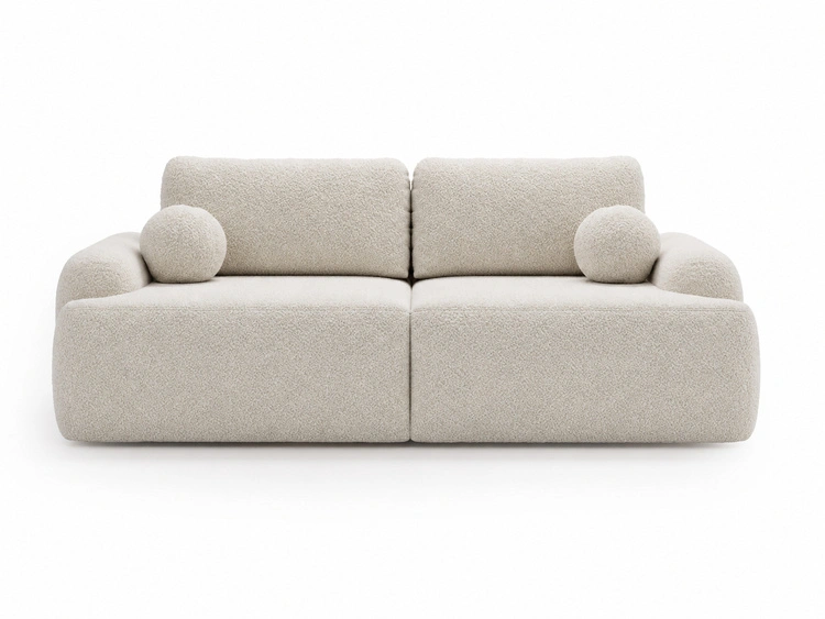 Sofa mit Schlaffunktion und Bettkasten Aurio Weiß