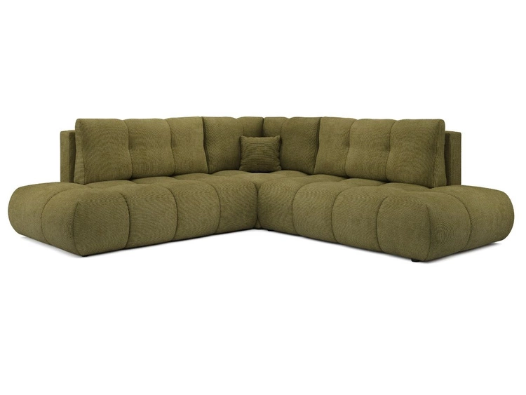 Ecksofa mit Schlaffunktion und Bettkasten Links Kair Grün