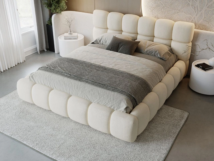 Polsterbett mit Bettkasten und Lattenrost 120x200 Modo Beige