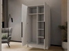 Kleiderschrank 100 cm Perugia Weiß mit schwarzen Griffen