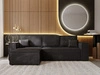 Ecksofa L-Form mit Schlaffunktion und Bettkasten Prato XL Schwarz 