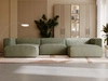 Wohnlandschaft Universell Moderne Cord Ecksofa Landi Grün