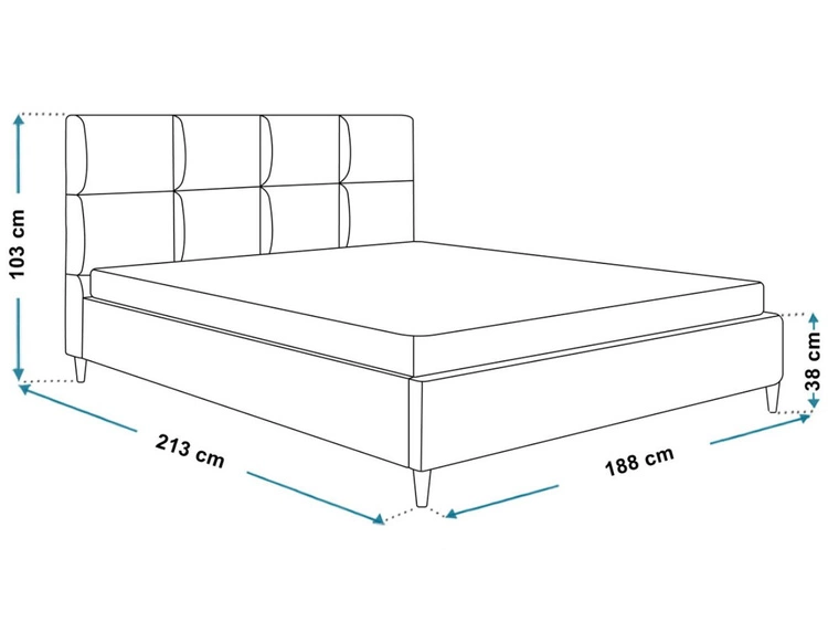 Polsterbett mit Lattenrost 180x200 Luxe Beige