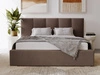Polsterbett mit Bettkasten und Lattenrost 160x200 Lizbona Braun