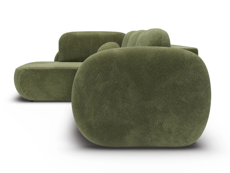 Ecksofa mit Schlaffunktion und Bettkasten Links Carino Grün