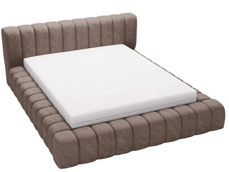 Polsterbett mit Bettkasten und Lattenrost 120x200 Italia Braun