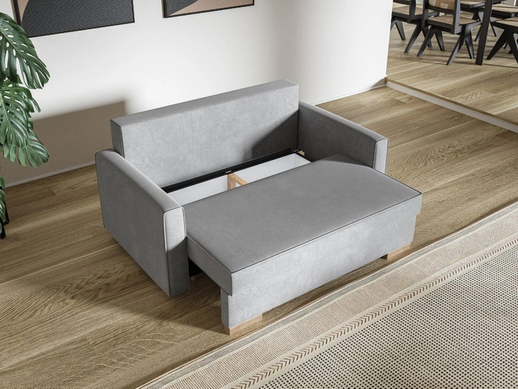 Schlafsofa mit Bettfunktion und Bettkasten Pori Grün