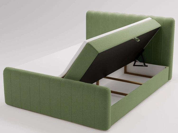 Boxspringbett mit Bettkasten 120x200 Osteno Grün