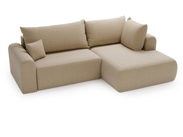 Ecksofa L-Form mit Schlaffunktion und Bettkasten Savana Bis Beige