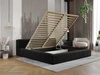 Polsterbett mit Bettkasten und Lattenrost 140x200 Lipari Schwarz