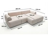 Ecksofa L-Form Links mit Schlaffunktion und Bettkasten Bonno Creme 