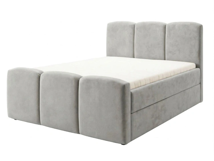 Boxspringbett mit Bettkasten 120x200 Campi Grau