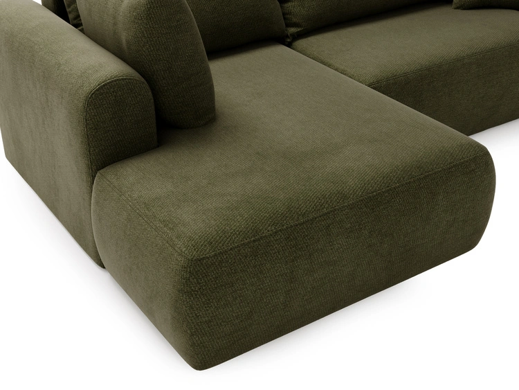 Ecksofa L-Form mit Schlaffunktion und Bettkasten Savana Bis Grün