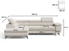 Ecksofa L-Form mit Schlaffunktion und Bettkasten Argon Links Dunkelgrau