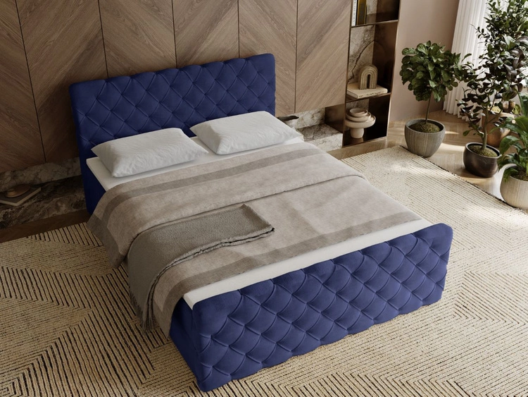 Boxspringbett mit Bettkasten 160x200 Lunaris Blau