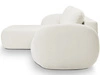 Ecksofa L-Form Links mit Schlaffunktion und Bettkasten Oreo Creme
