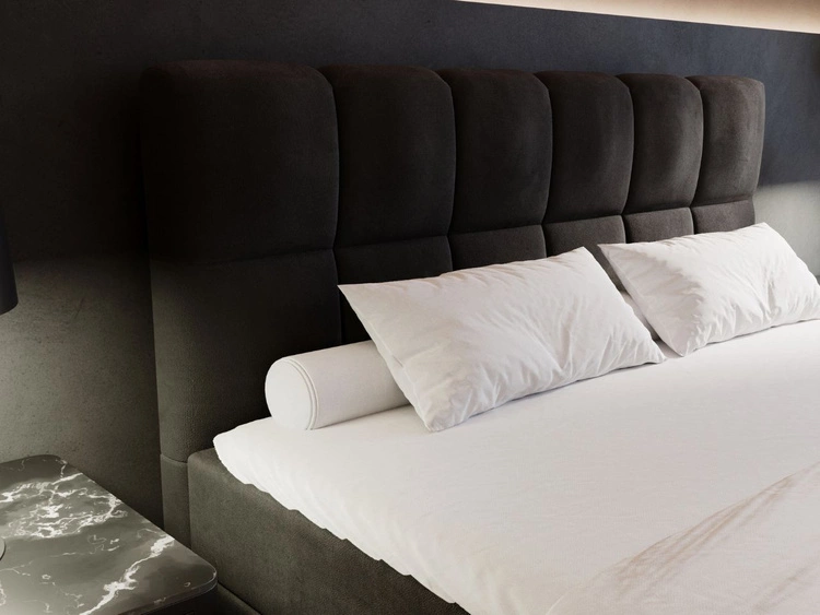 Boxspringbett mit Bettkasten 180x200 Alicante Schwarz