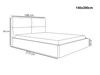 Polsterbett mit Bettkasten und Lattenrost 140x200 Marad Dunkelblau